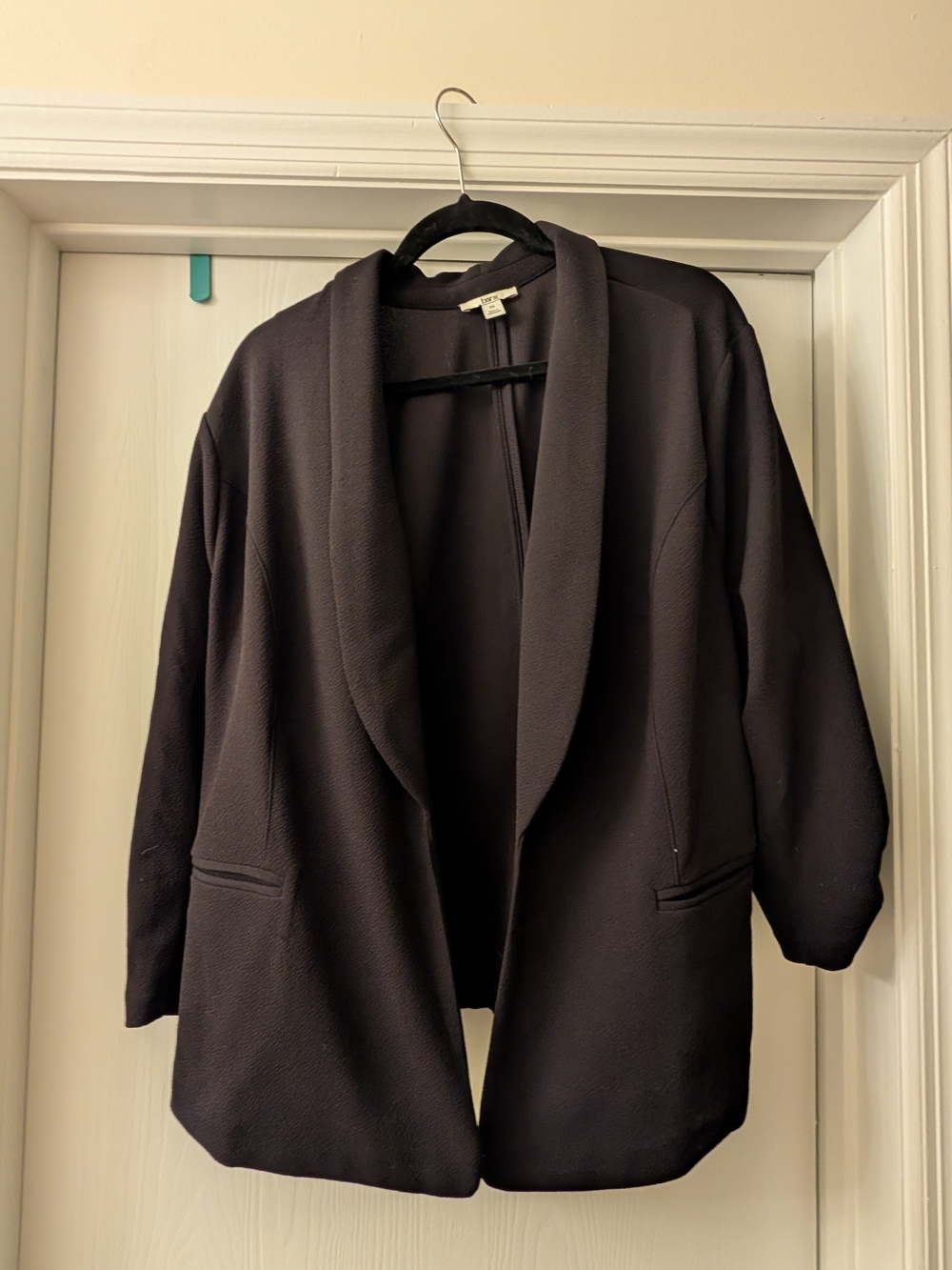Bar III Black Open-Front Shawl Collar Blazer